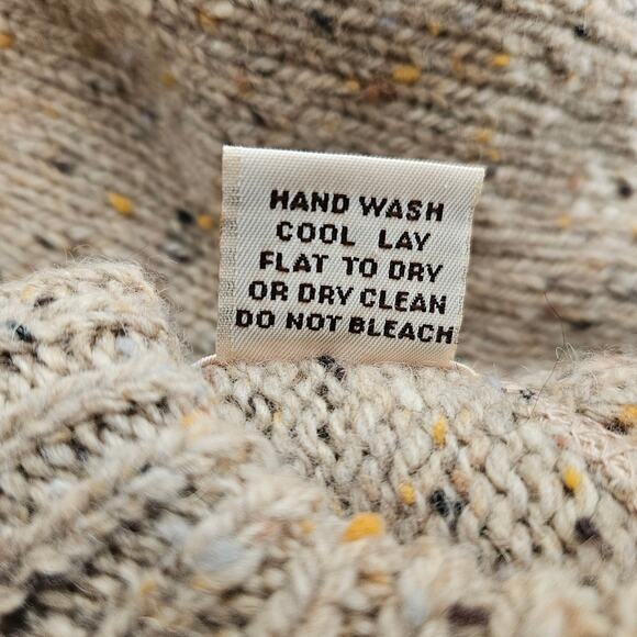 Banana Republic VTG 80's Wool Blend Sweater Tan Speckled Men Sz M EUC - Picture 5 of 7